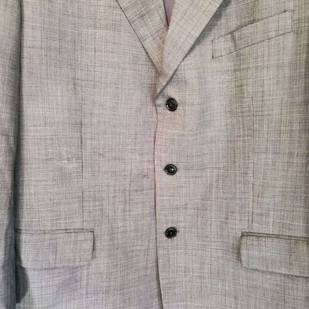 Jones New York Mens Suit Jacket Golden Twist Imported Fabric 100% Pure Wool Gray